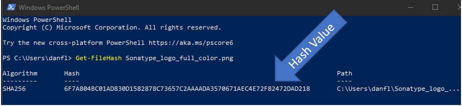 Windows Powershell Screen Capture with File Hash Highlighted
